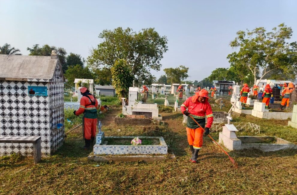 Cemitérios de Manaus recebem limpeza e manutenção para o Dia de Finados